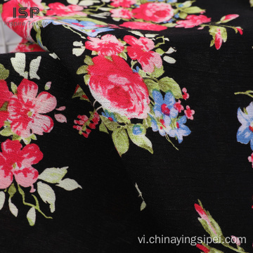 Chất lượng tốt Crinkle Floral Woven in Vải Viscose